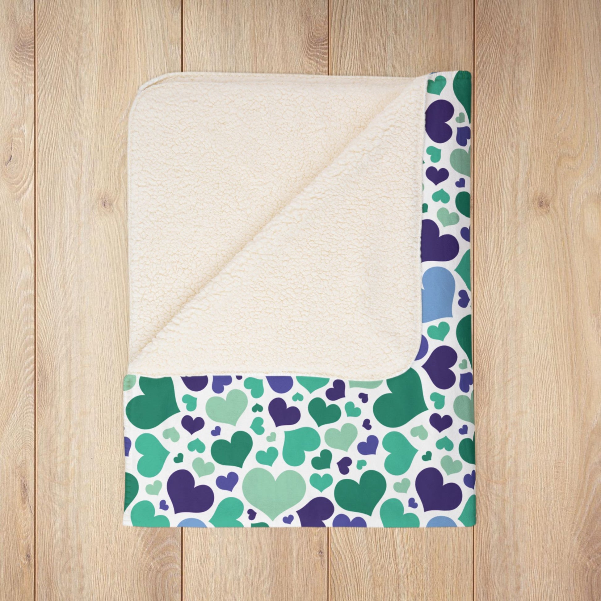 Gay Men Pride Valentine’s Day Hearts Fleece Sherpa Blanket