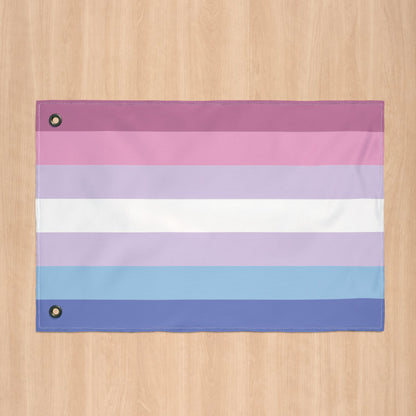 Bigender Purple Pride Flag with Grommets
