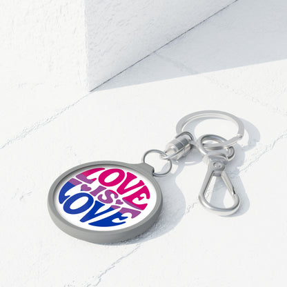 Bisexual Pride Love is Love Keychain