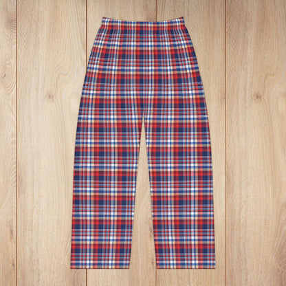Women’s Blue, Red & White Ohio Plaid Pajama Pants