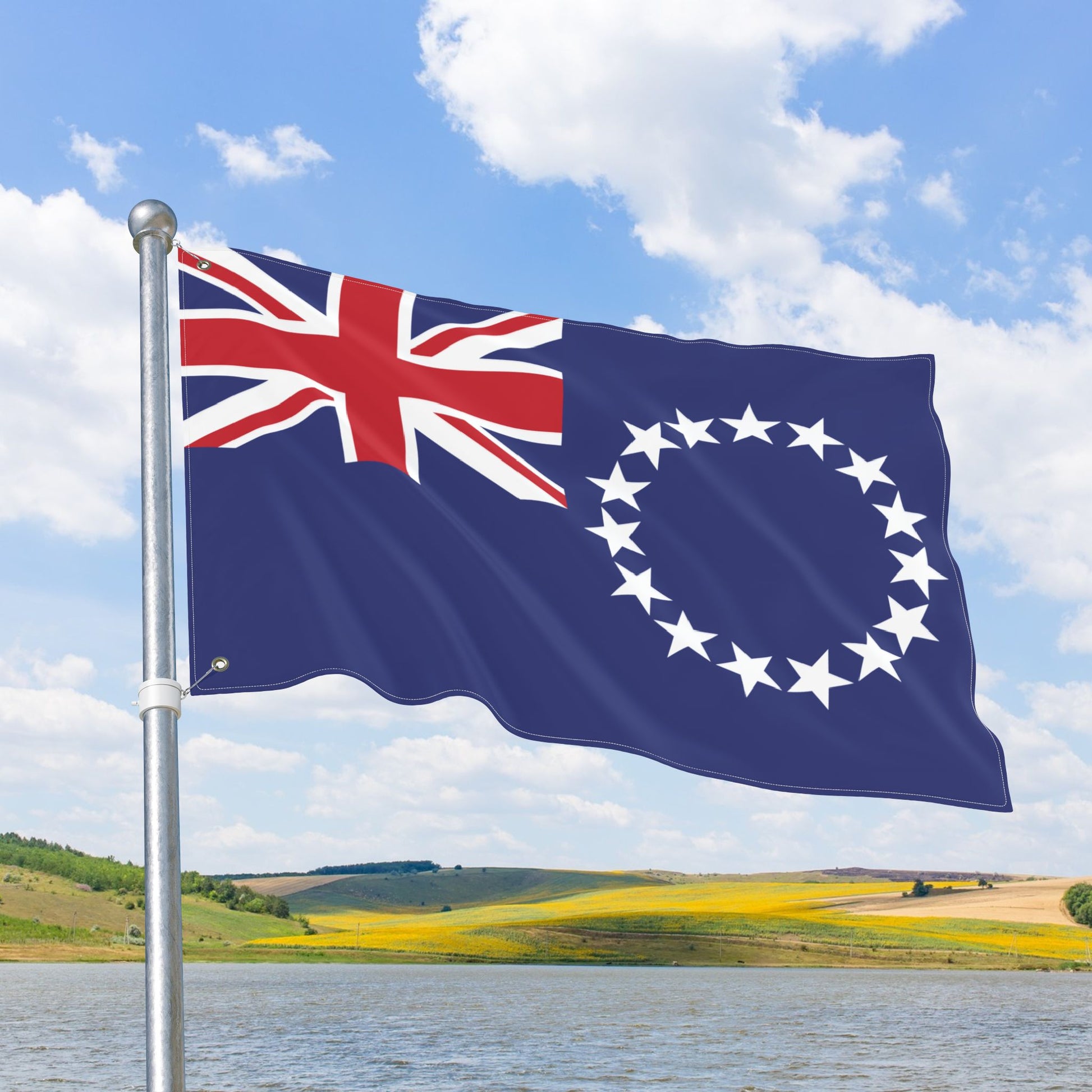 Cook Islands Flag with Grommets