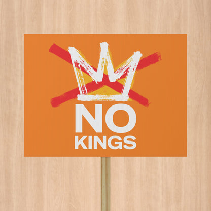No Kings Gold Protest Sign