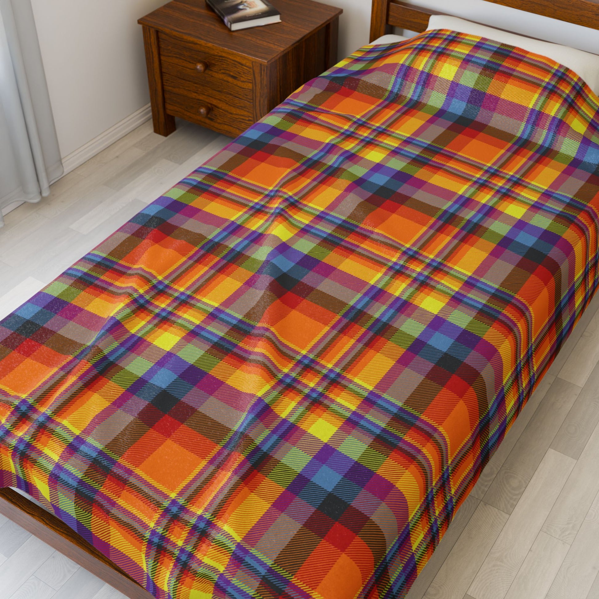 Halloween Plaid Velveteen Plush Blanket