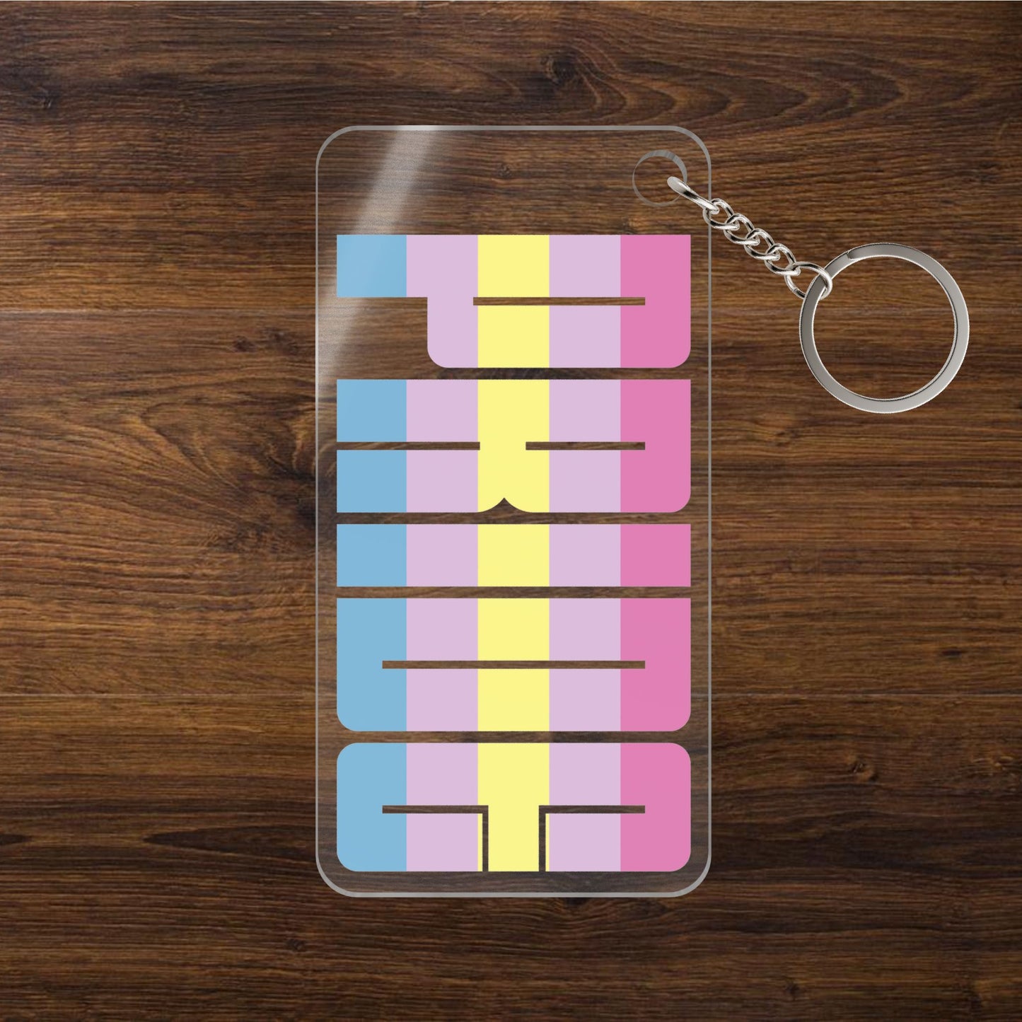 1.18'' x 2.36'' Transparent Aporagender Pride Keychains