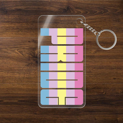 1.18'' x 2.36'' Transparent Aporagender Pride Keychains