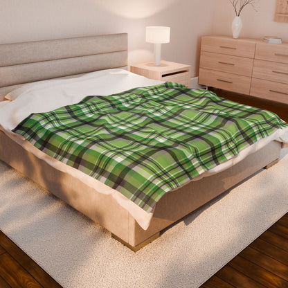 Aromantic Pride Plaid Velveteen Plush Blanket