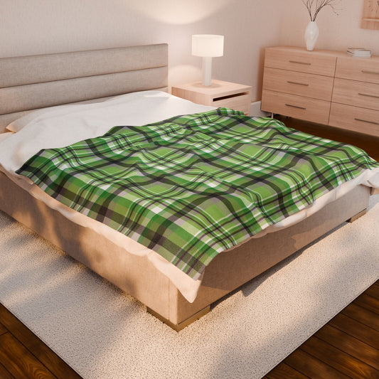 Aromantic Pride Plaid Velveteen Plush Blanket