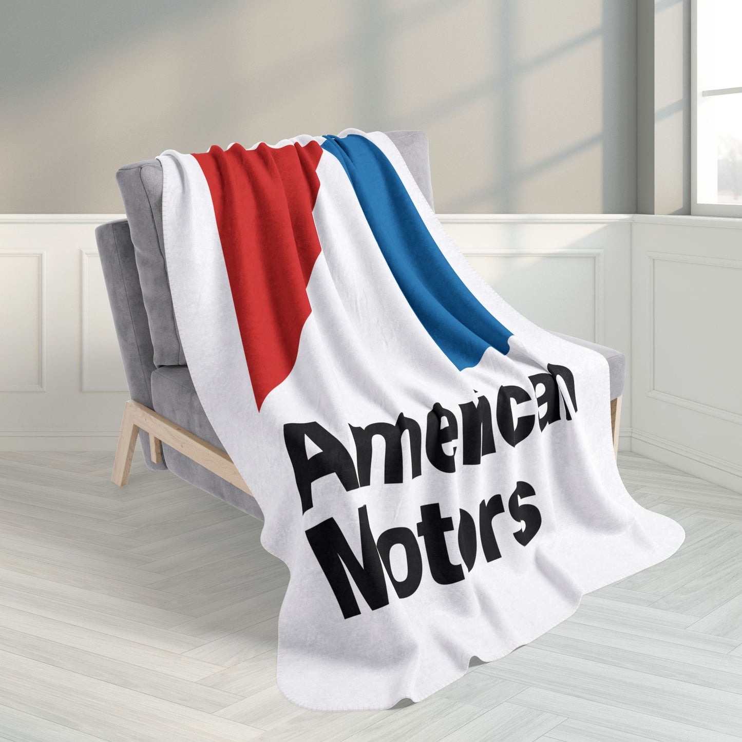 AMC Logo White Fleece Sherpa Blanket