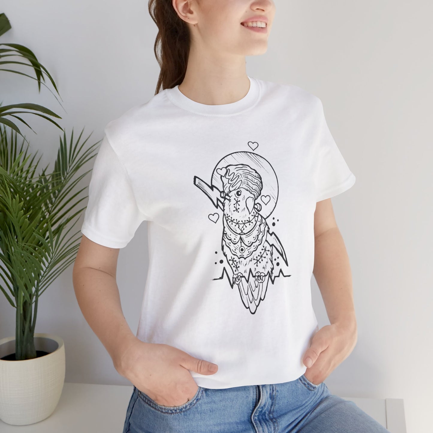 Bride of Frankenstein Lovebird, Line Art Tee