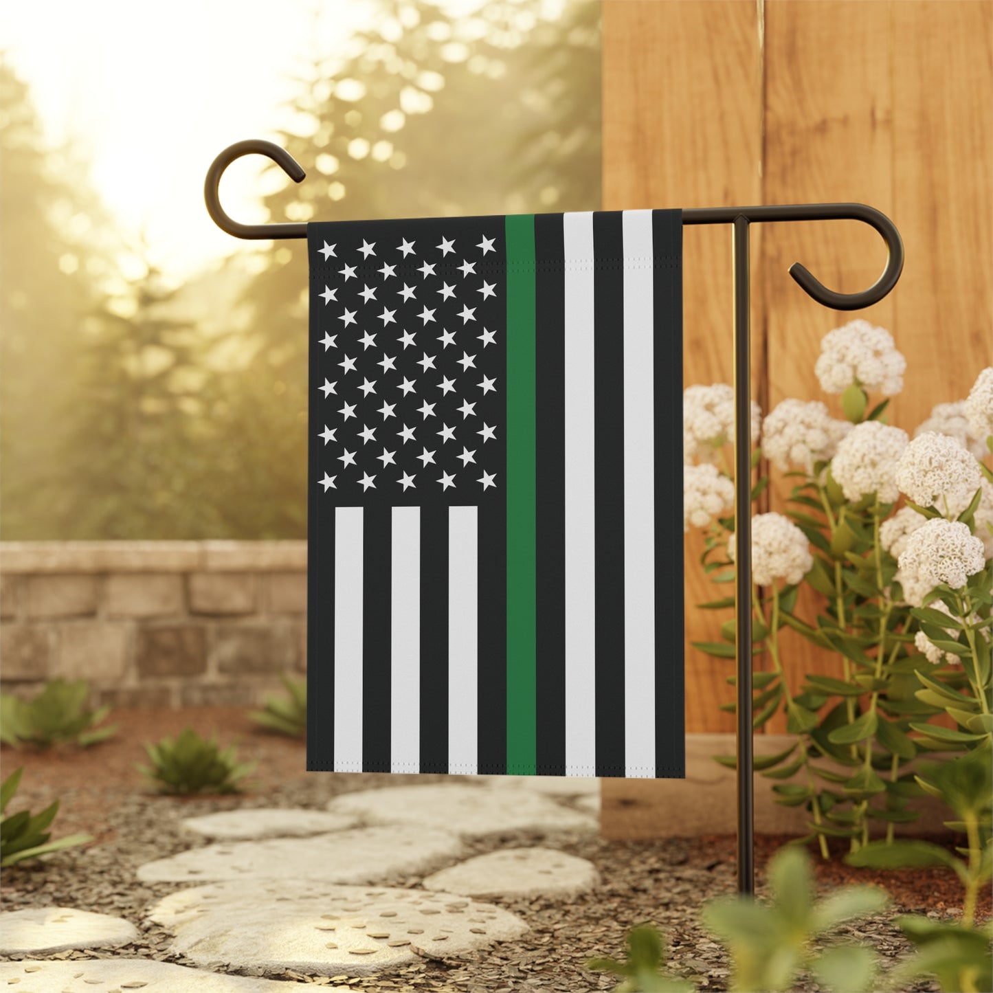 USA Thin Green Line American Flag Garden Flag Banner