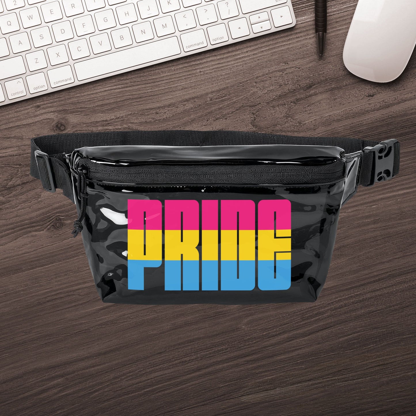 Black Smoke Black One size Pansexual Pride Clear Fanny Pack