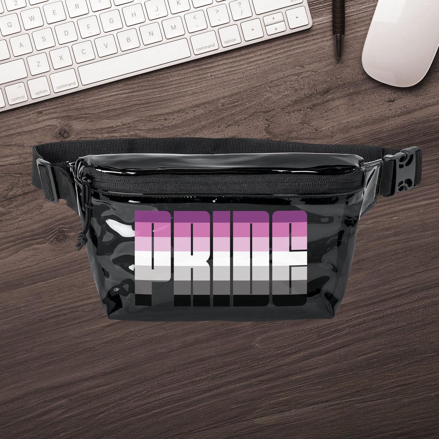 Black Smoke Black One size Straight Queer Pride Clear Fanny Pack