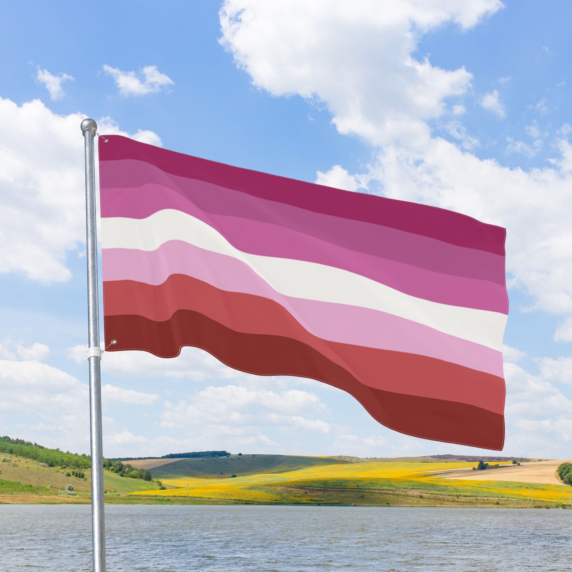 Lesbian Pink Pride Flag with Grommets