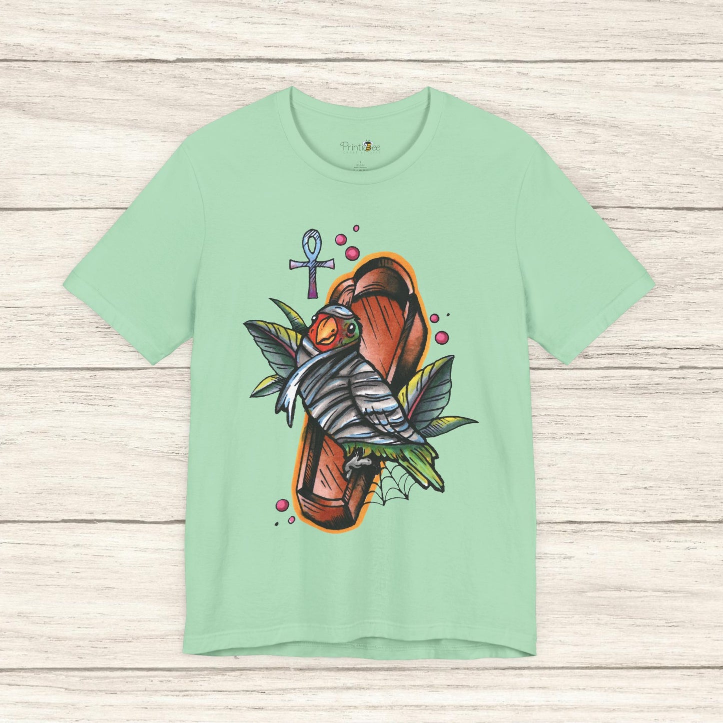 Mummy Lovebird Hand-Drawn & Hand-Colored Tee