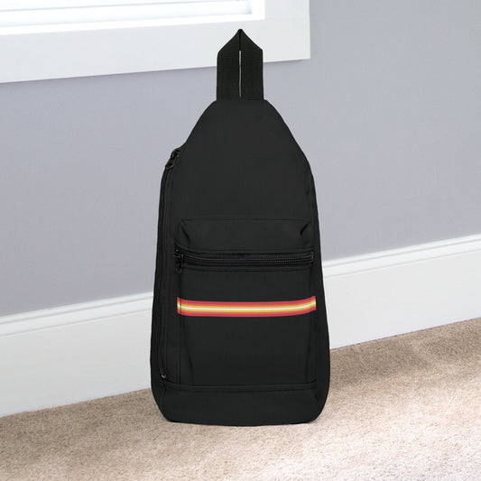 14.5" × 9'' Non-Binary Girl Pride Black Minimalist Cross Body Sling Bag