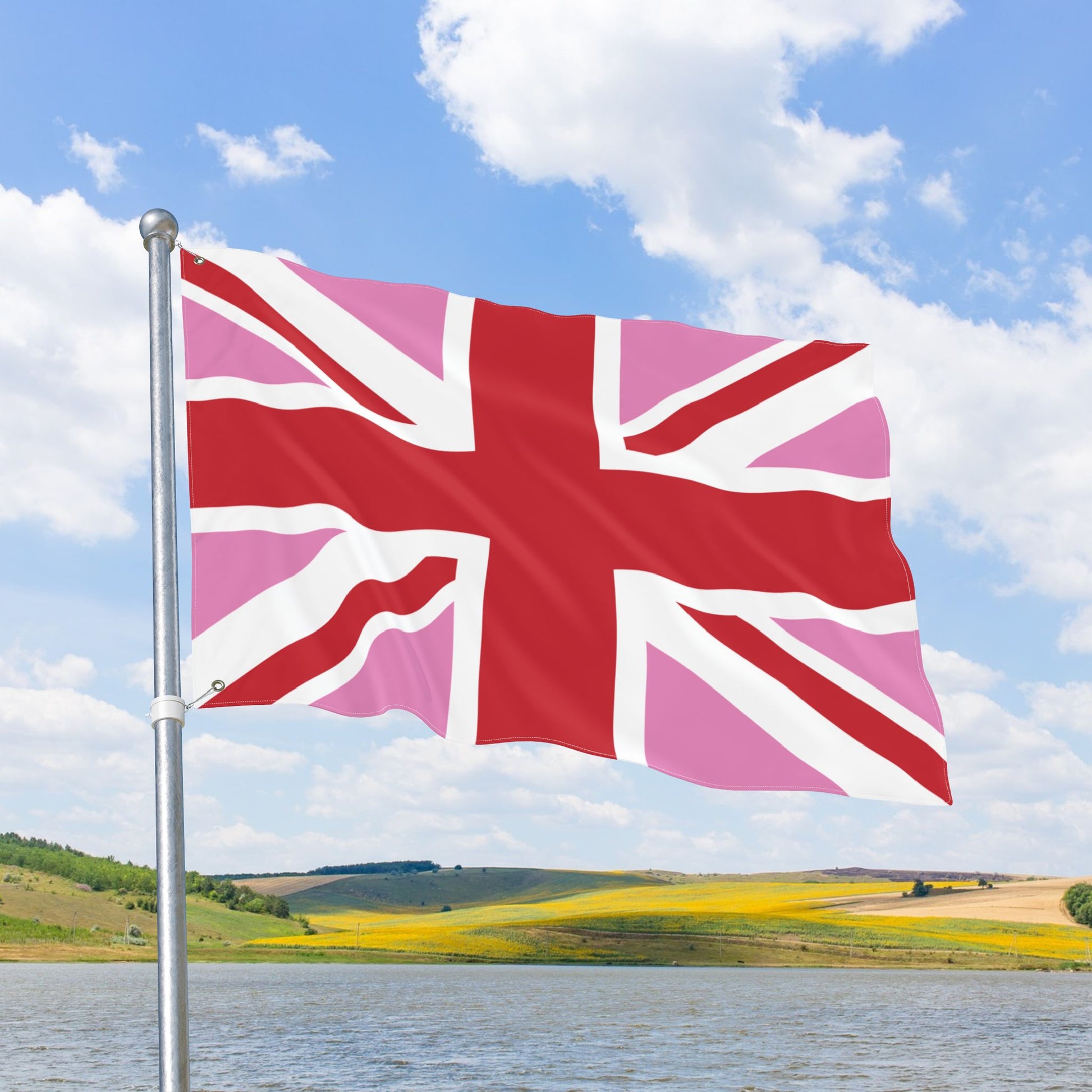UK Pink Gay Pride Flag with Grommets