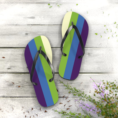 XL Black sole Aplatonic Pride Flip Flops