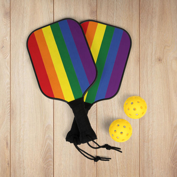 7.5'' × 15.5'' Rainbow Pride Flag Pickleball Kit