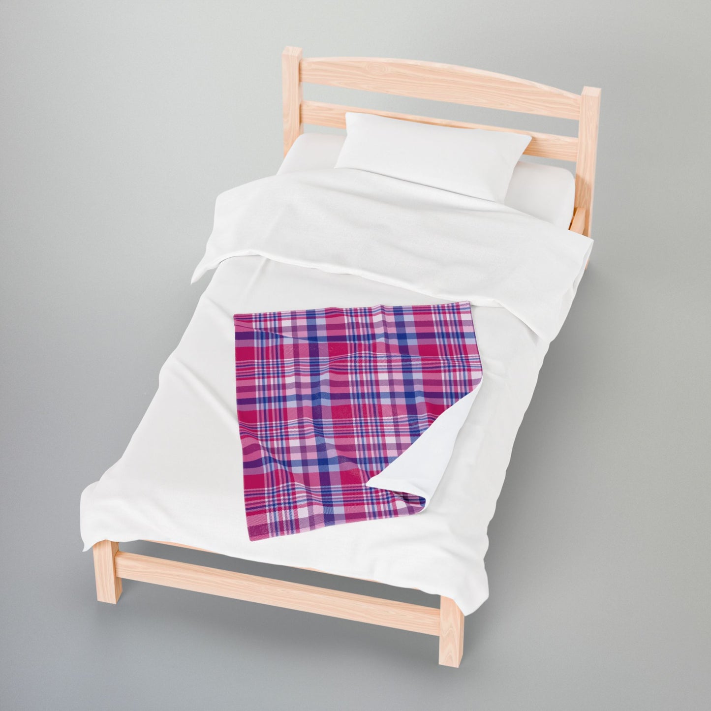 Bisexual Pride Plaid Velveteen Plush Blanket