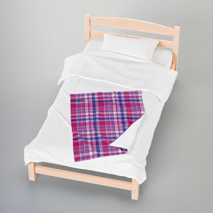 Bisexual Pride Plaid Velveteen Plush Blanket