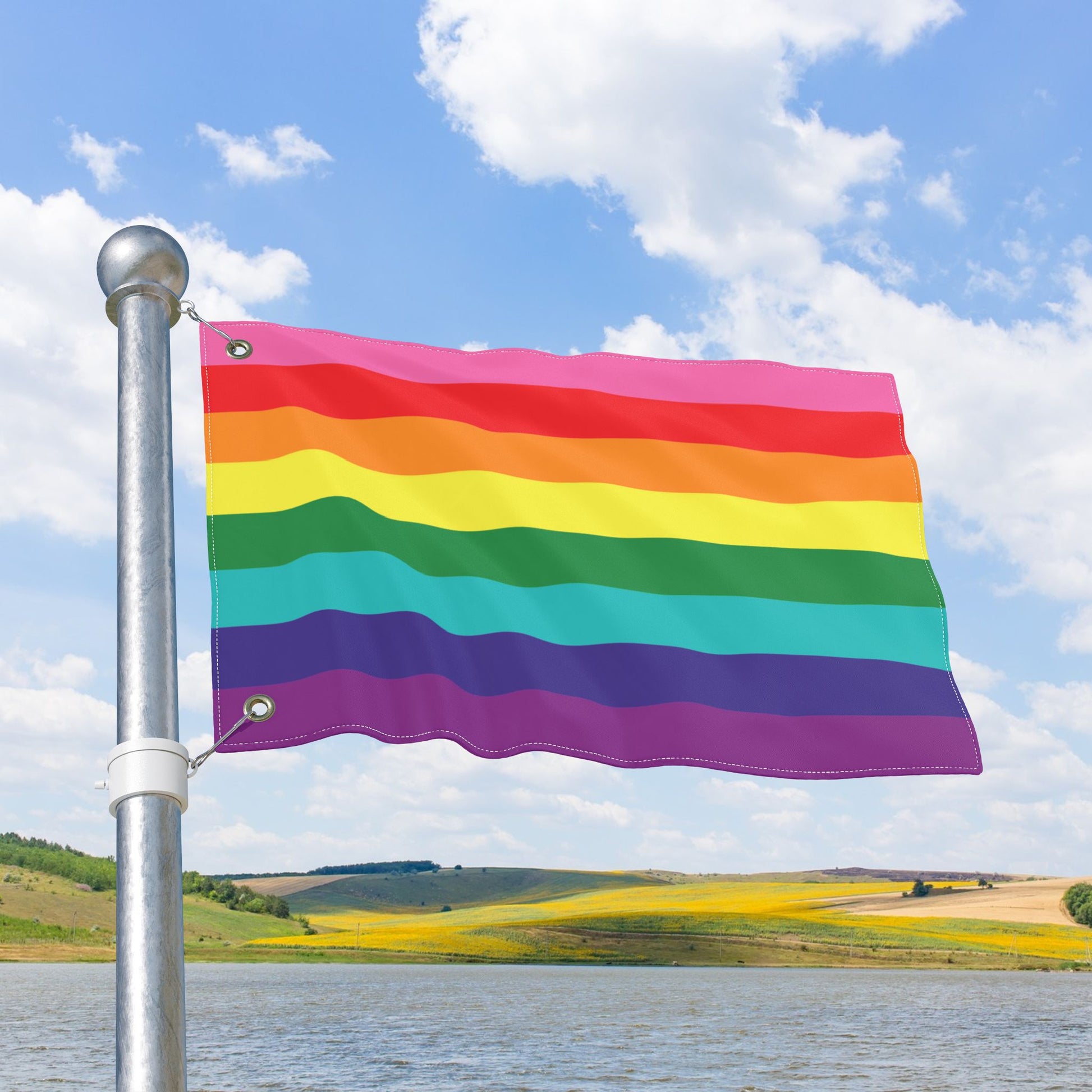 Gilbert Baker Rainbow Pride Flag with Grommets