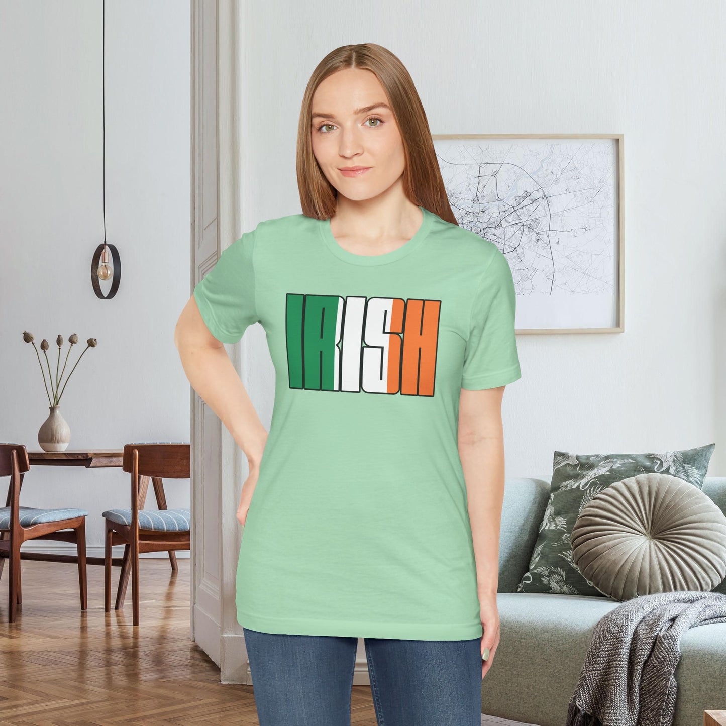 Mint Irish Tee, Ireland Flag Shirt