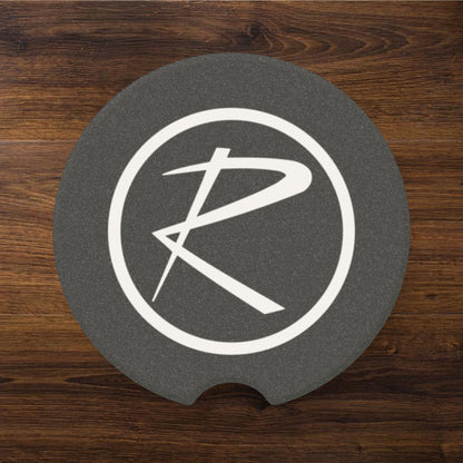 Rambler Logo Black & White Soapstone Car Cup-Holder Coaster