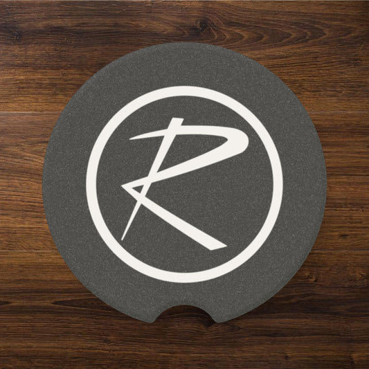 Rambler Logo Black & White Soapstone Car Cup-Holder Coaster