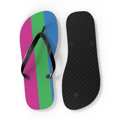 Polysexual Pride Flip Flops