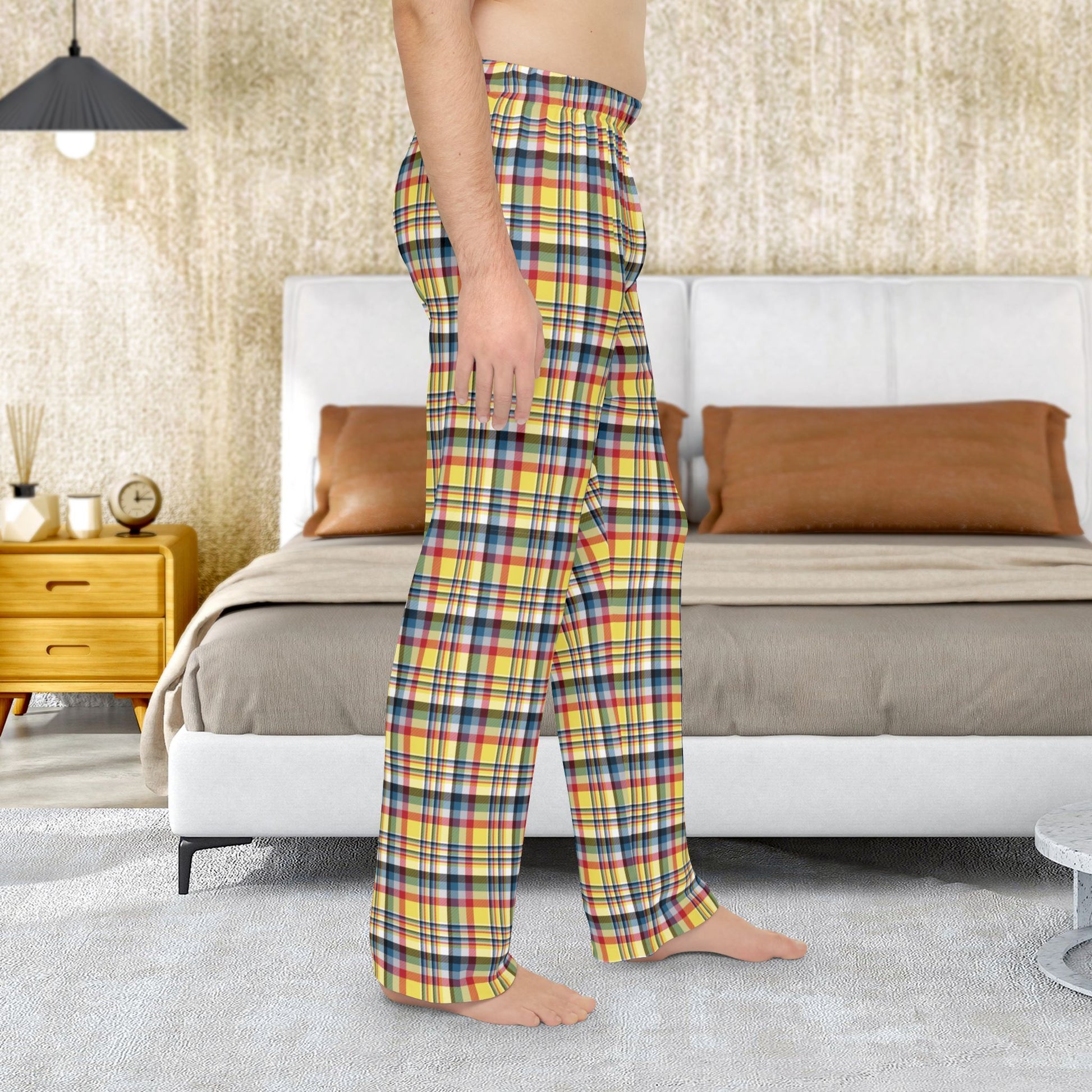 Men’s Yellow, Red & Teal Gurnee IL Pajama Pants