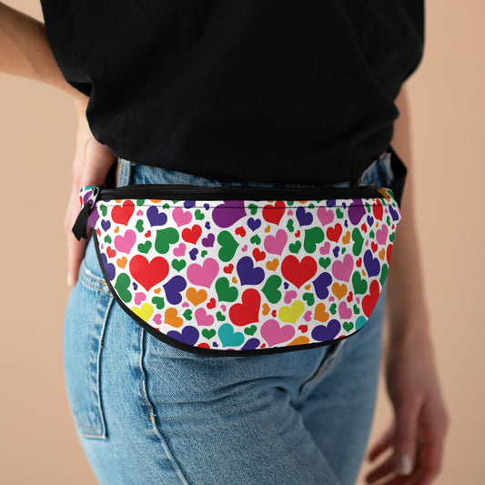 One size Gilbert Baker Rainbow Pride Hearts Fanny Pack