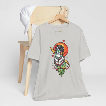 Bride of Frankenstein Lovebird, Hand-Drawn & Hand-Colored Tee