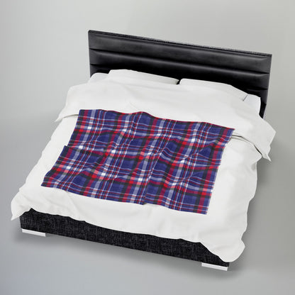 Leather Pride Plaid Velveteen Plush Blanket