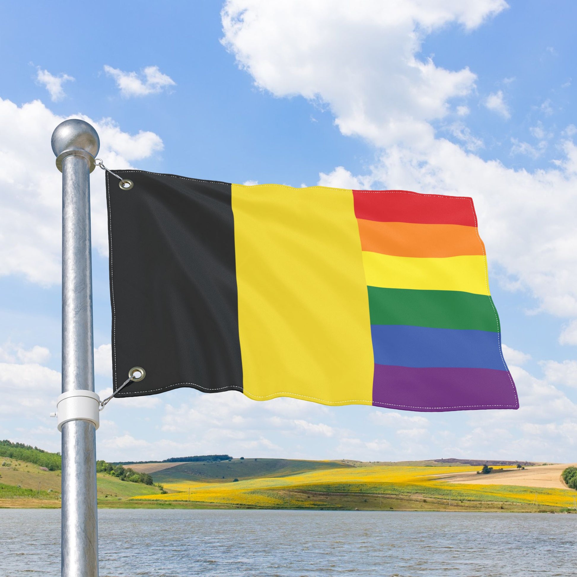 Pittsburgh Pride Flag Colors with Grommets