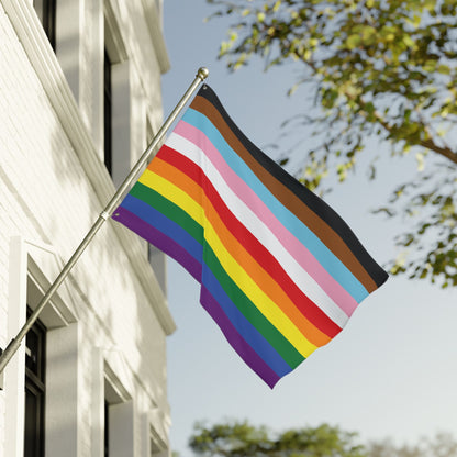 36'' × 60'' Rainbow 11-Stripe Pride for Trans and PoC Flag with Grommets