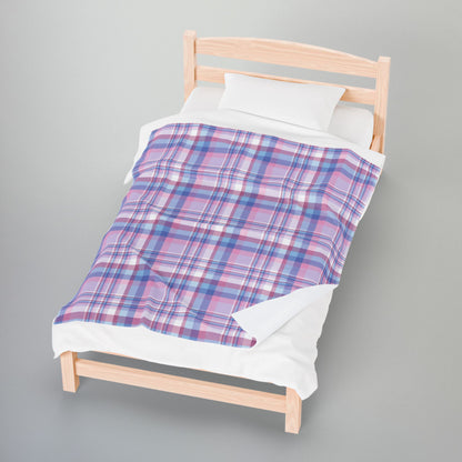 Bigender Pride Plaid Velveteen Plush Blanket