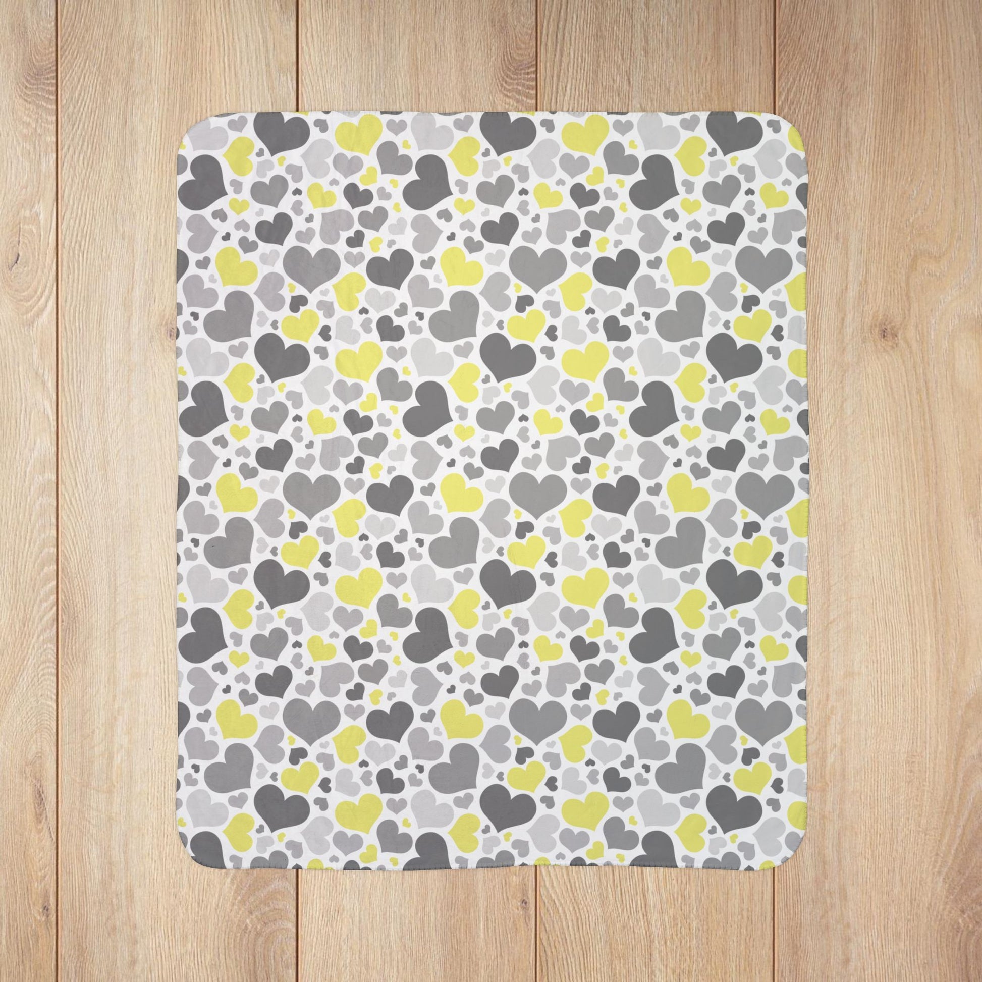 Demigender Pride Valentine’s Day Hearts White Fleece Sherpa Blanket