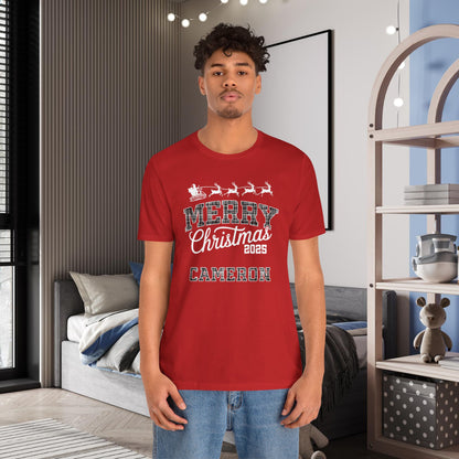Custom Christmas Plaid Tee or Pajama Top