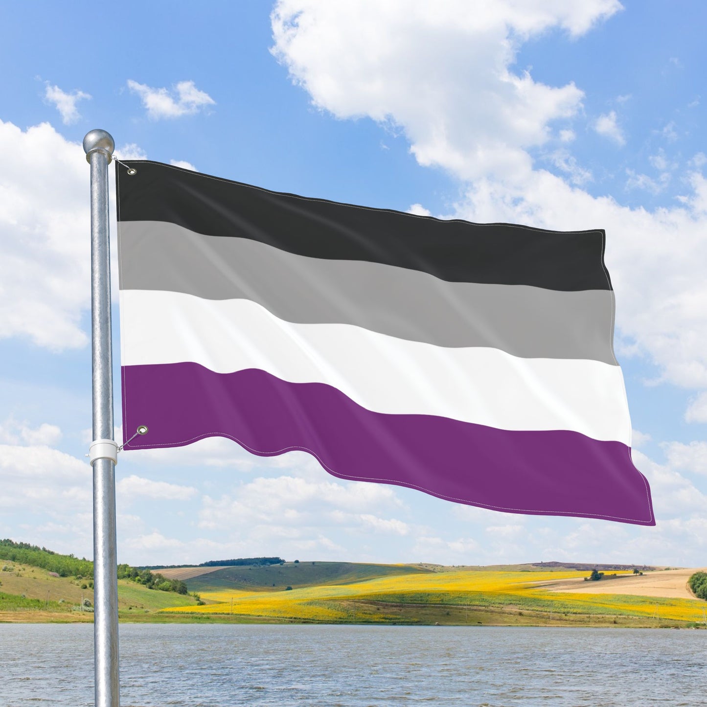 Asexual Pride Flag with Grommets