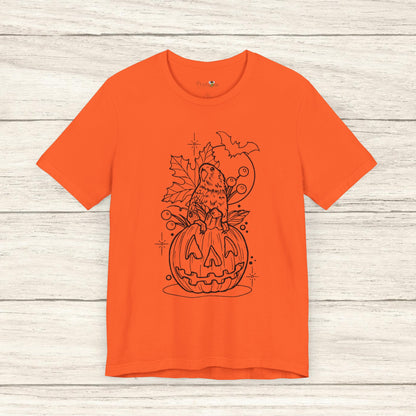 Lovebird on a Jack-o-Lantern, Line Art Tee