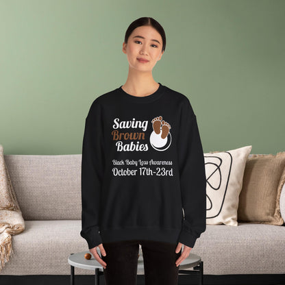Quietly United in Loss Together Non-Profit / Saving Brown Babies Charity Crew Neck Sweatshirt, Grossesse et sensibilisation à la perte du nourrisson