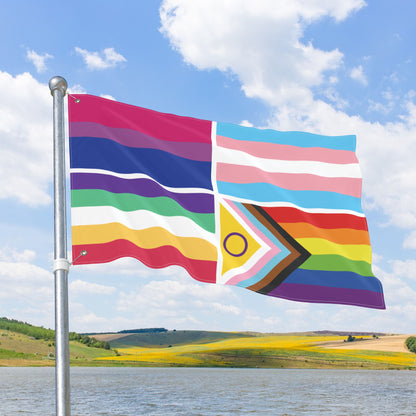 4 Pride Flag Collage with Grommets