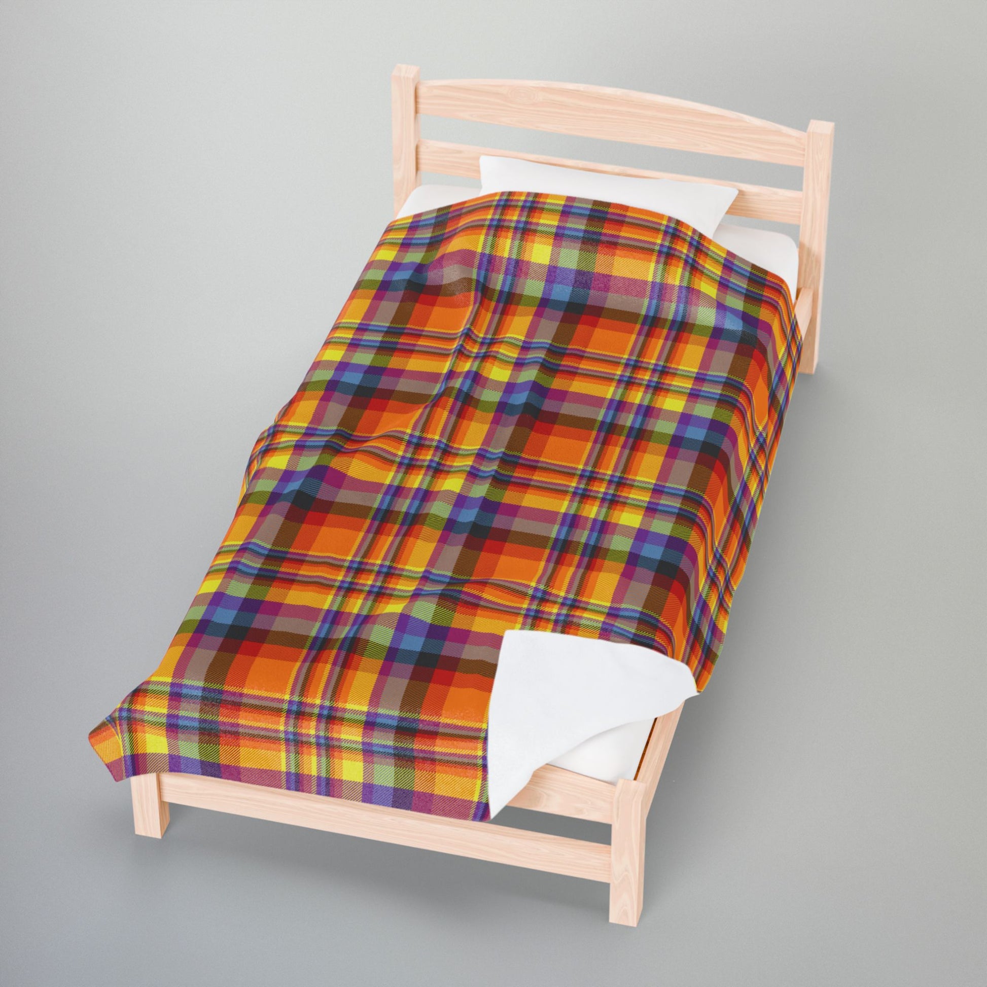 Halloween Plaid Velveteen Plush Blanket