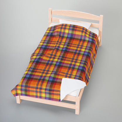Halloween Plaid Velveteen Plush Blanket