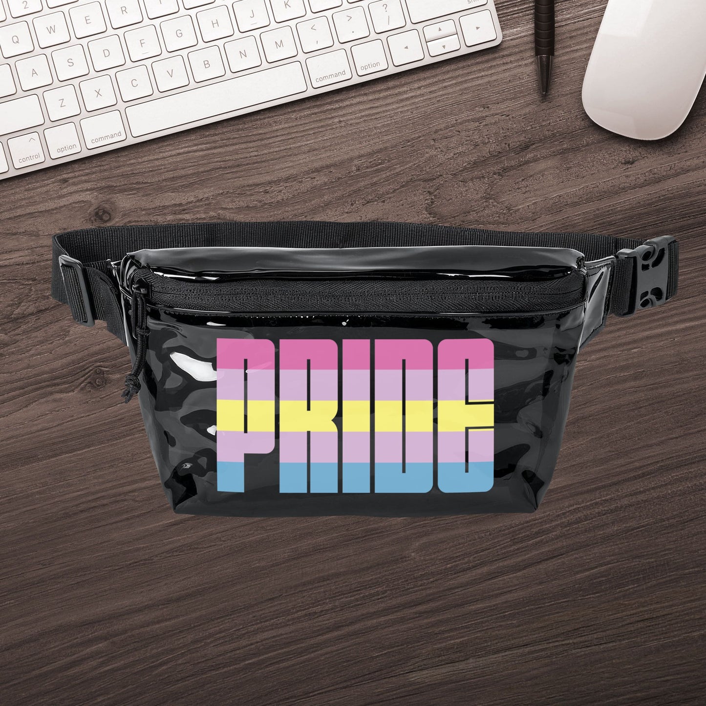 One size Black Smoke Black Aporagender Pride Clear Fanny Pack