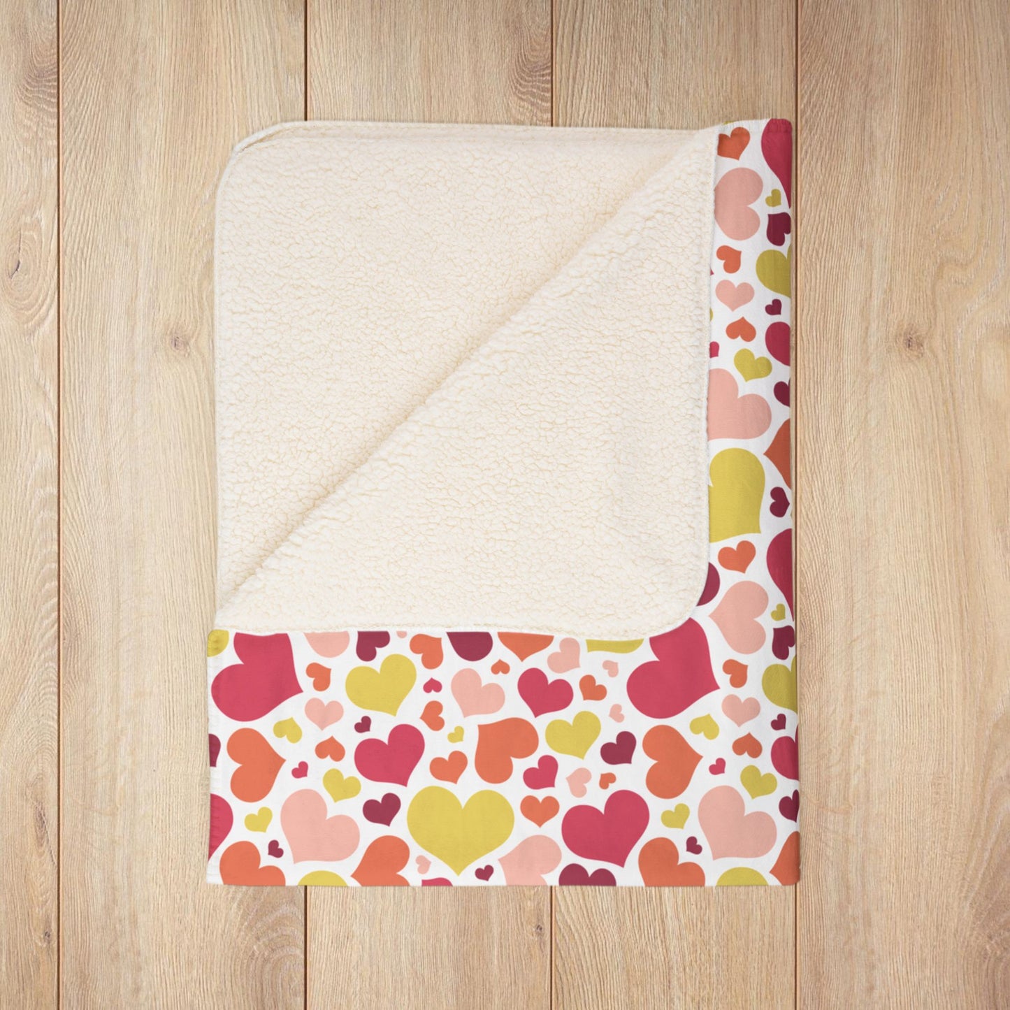 Non-Binary Girl Pride Valentine’s Day Hearts Fleece Sherpa Blanket