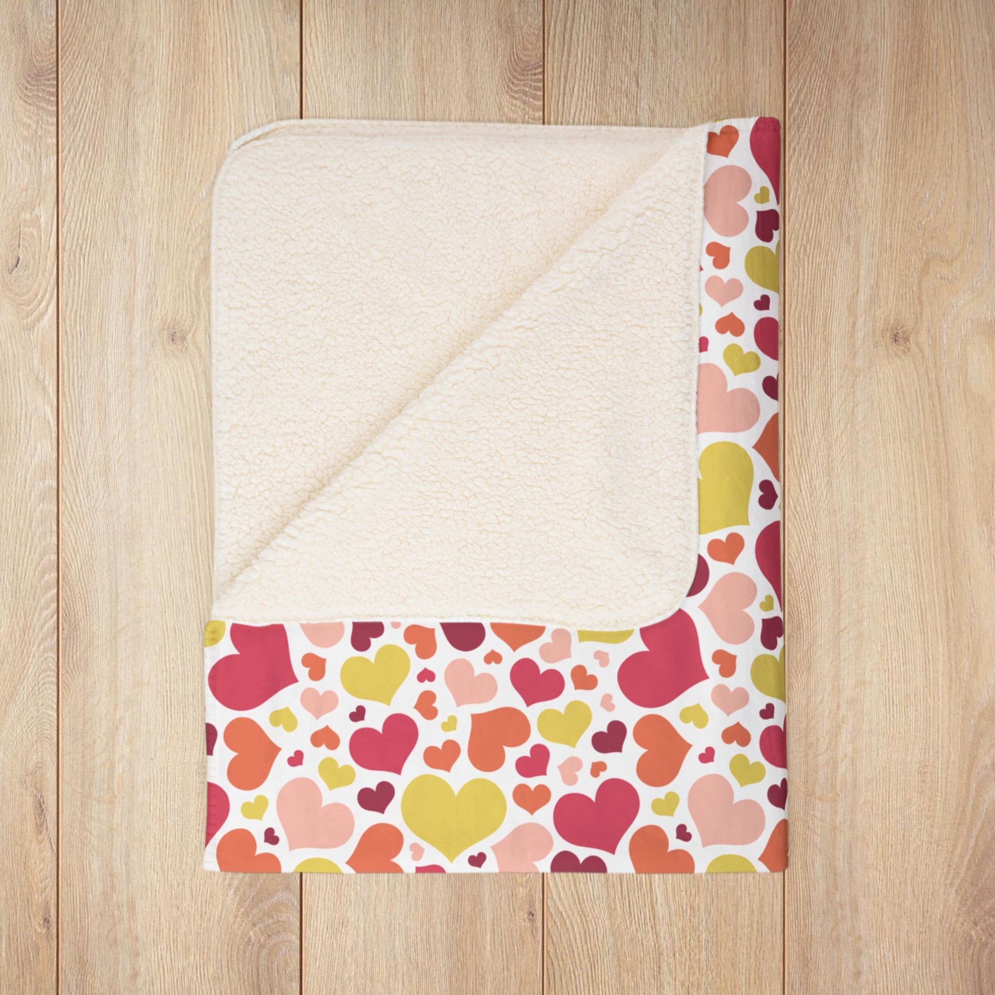 Non-Binary Girl Pride Valentine’s Day Hearts Fleece Sherpa Blanket