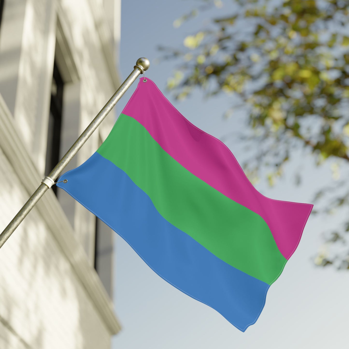 24'' × 36'' Polysexual Pride Flag with Grommets
