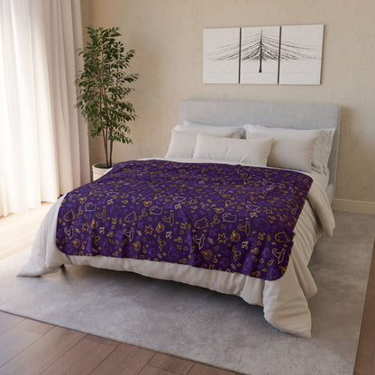 Intersex Pride Halloween Purple Fleece Sherpa Blanket