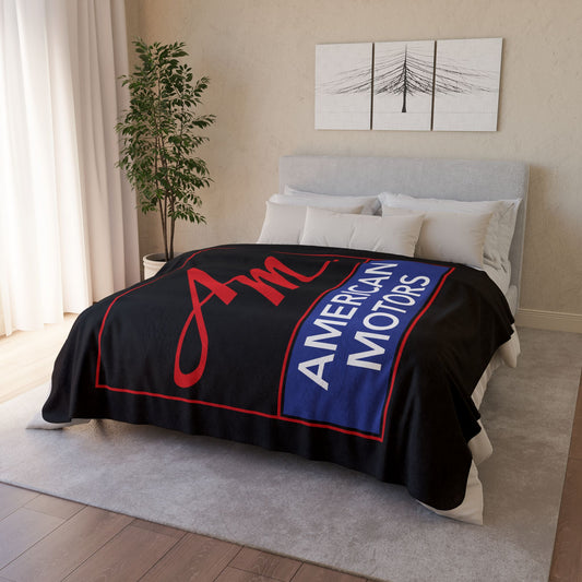 AMC Square Logo Black Fleece Sherpa Blanket